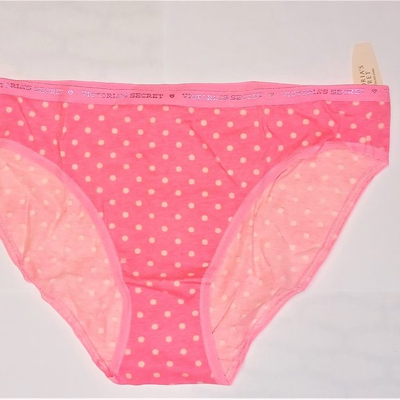 NWT Victoria's Secret Two Medium Pink Polka Dot Panties - Picture 1 of 4